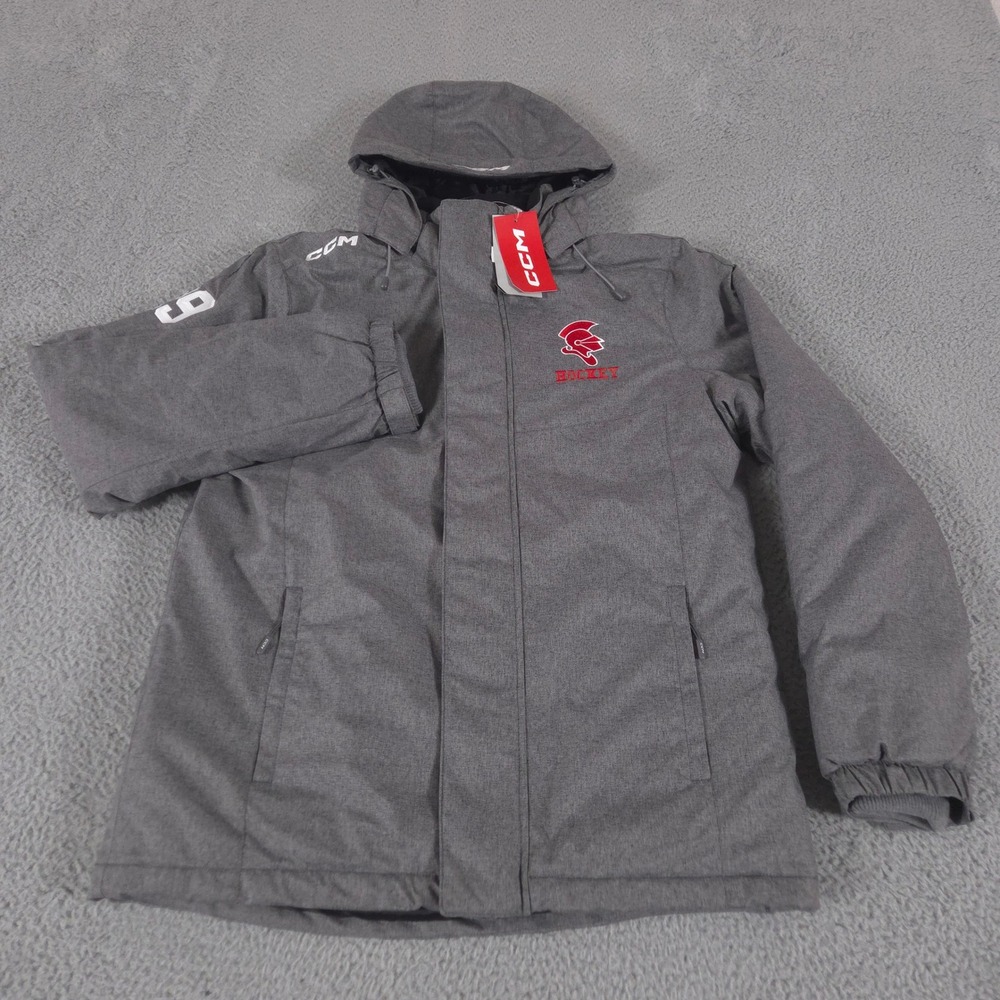 CCM Jacket Men Medium Tactical Degree Removable Hood Insulated Hockey Puffer NEW